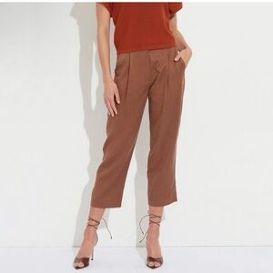 The Reset R Label Slouchy Crop Trousers Pants In cedar Size m linen and tencel